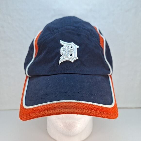 Detroit Tigers New Era Adjustable 5-Panel Hat MLB Cap Blue Orange - Picture 1 of 9